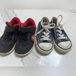 Kids sneakers size 7c, converse and Nike